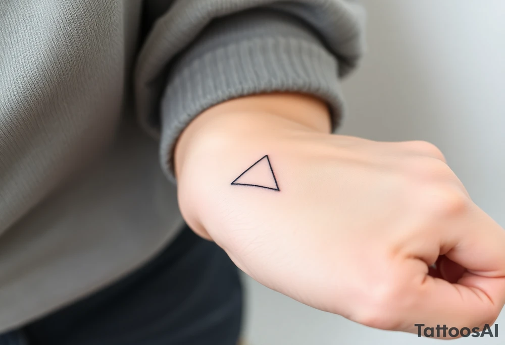 A small tattoo (2x2cm) on my wrist to represent my lesbian identity, but in a subtle way. Fine line. Triangle. tattoo idea