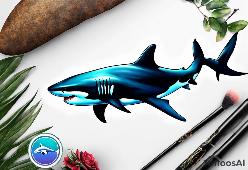 Shark and killer whale tattoo idea