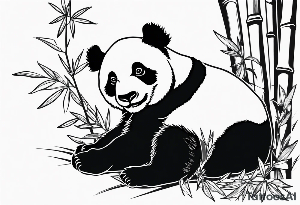 panda with bamboo tattoo idea