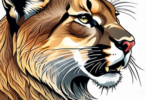 mountain lion growling tattoo idea