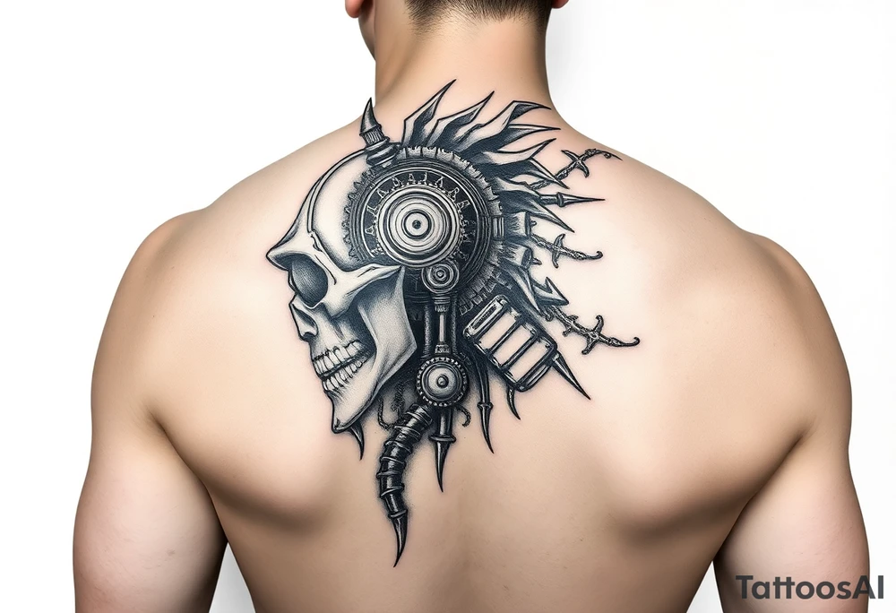 steam punk side of the head tattoo tattoo idea