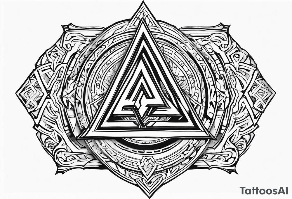 Valhalla valknut battle shield tattoo idea