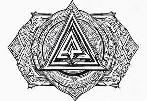 Valhalla valknut battle shield tattoo idea
