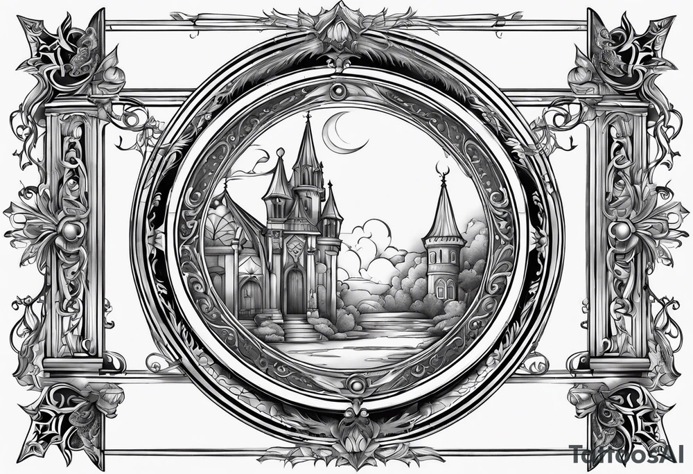Gothic mirror tattoo idea