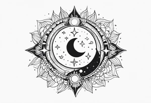 With all my heart and all my soul to the end of the universe To infinity and beyond sun and moon tattoo idea