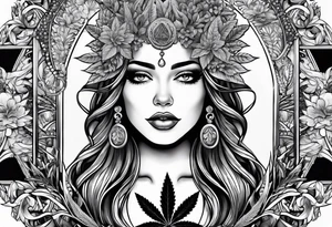 Goddess of marijuana tattoo idea