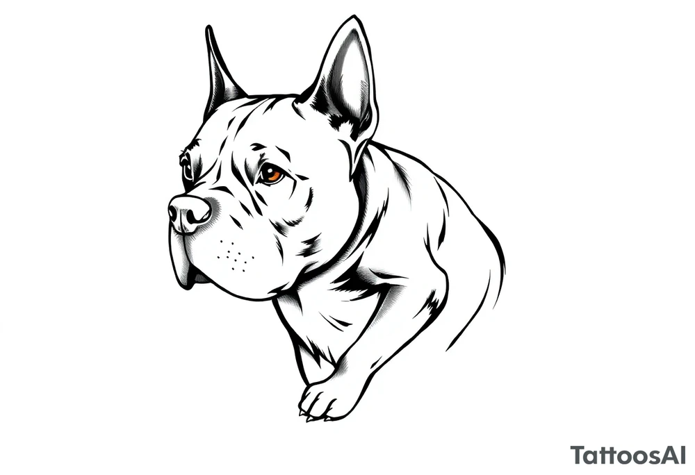 outline of a staffy dog tattoo idea