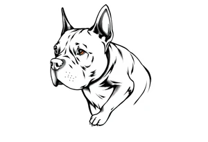 outline of a staffy dog tattoo idea