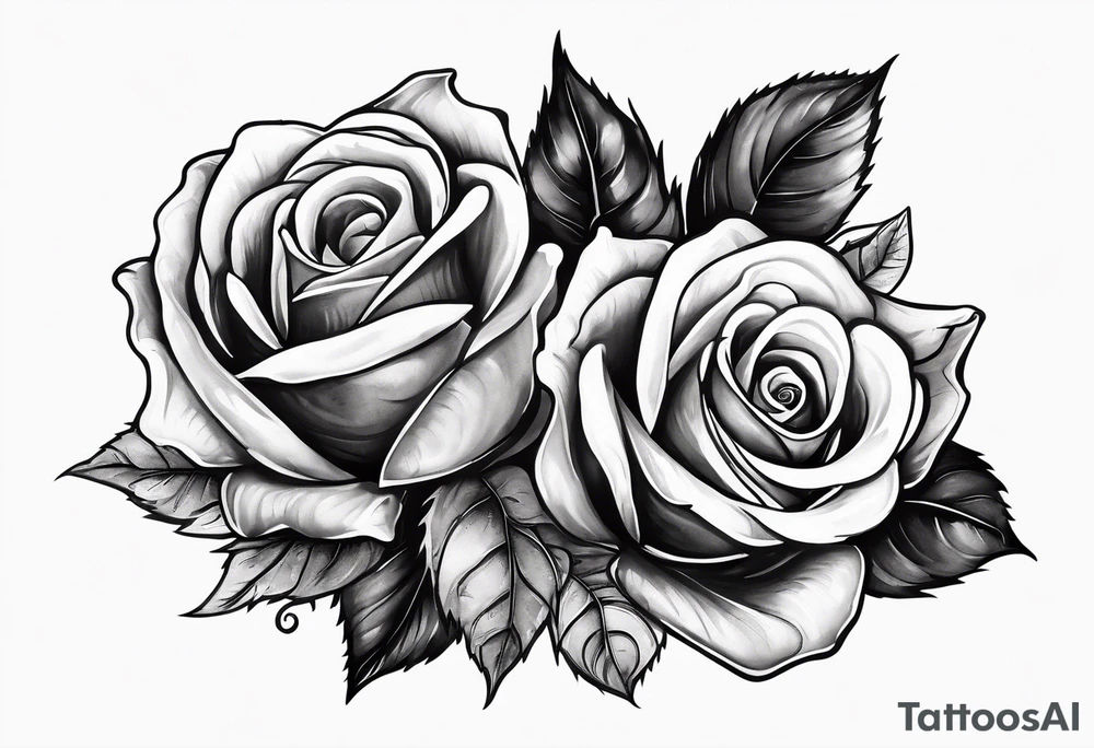 A bottle of beer and a stalk of rose in the bucket tattoo idea