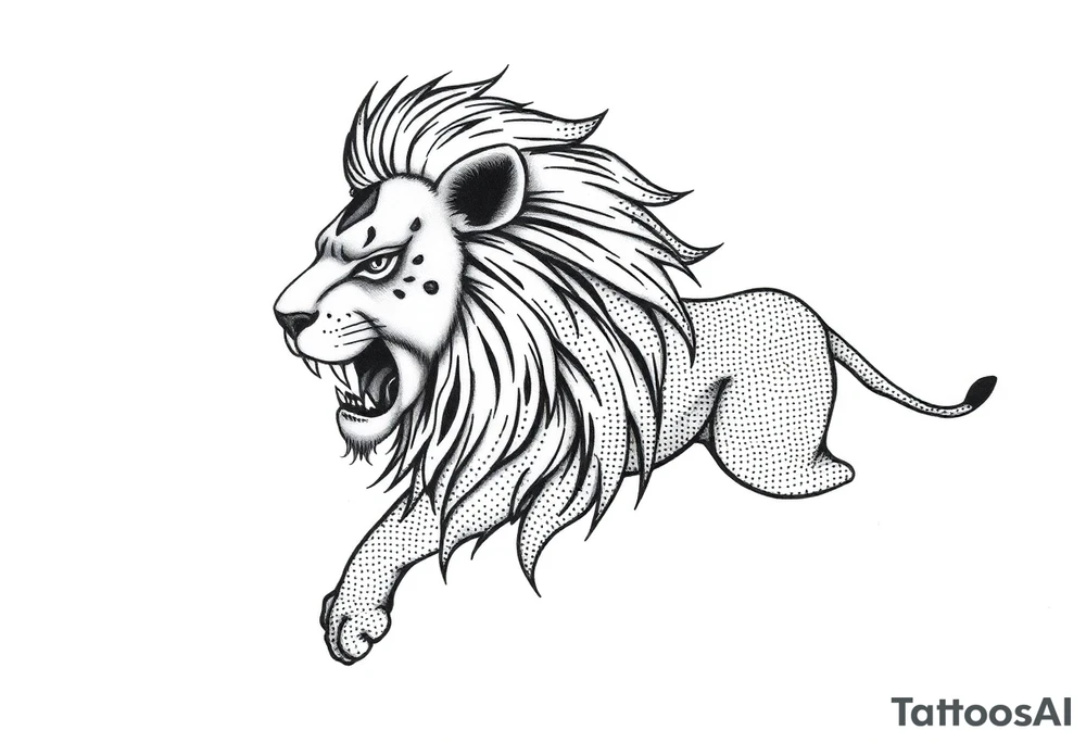 powerful lion tattoo idea