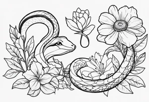 Snakes and wildflowers tattoo idea