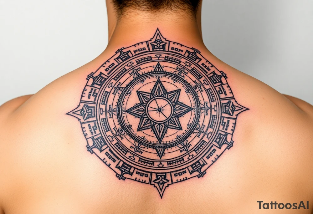 Mayan Astronomy surrounded by the galaxy tattoo idea