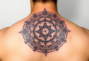 Mayan Astronomy surrounded by the galaxy tattoo idea