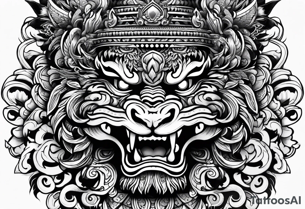 majestic barong indonesia tattoo idea