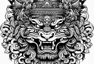 majestic barong indonesia tattoo idea