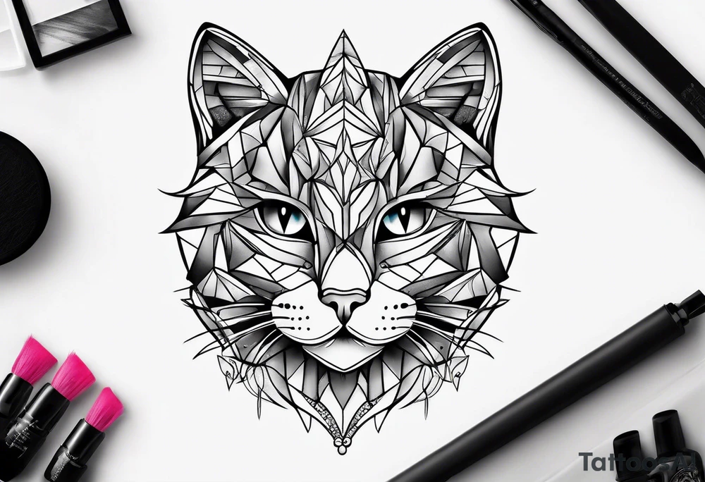 cats head tattoo idea