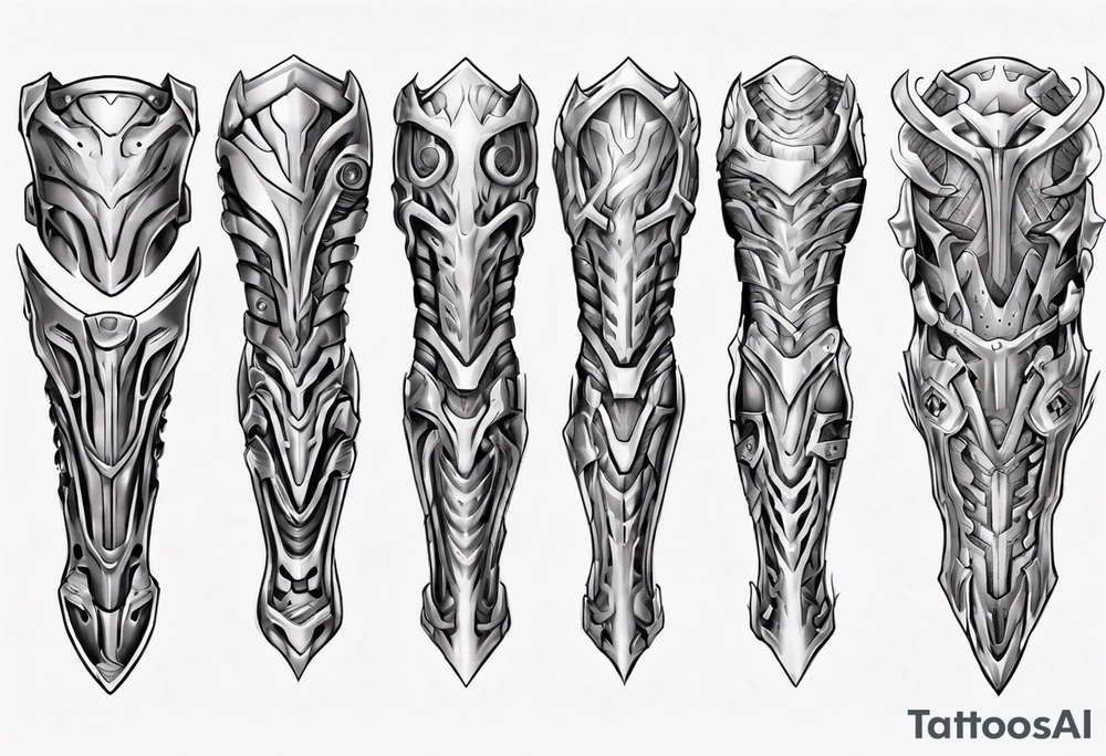 Leg armor tattoo idea