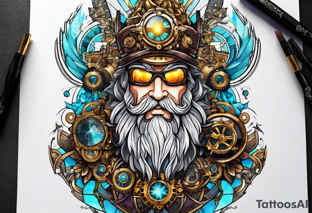 Steampunk zeus tattoo idea