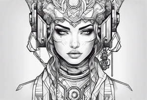 fine line. cyberpunk tattoo idea