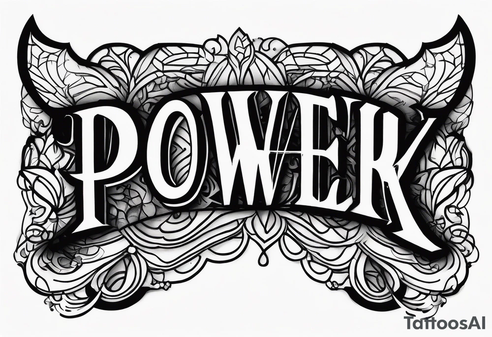 POWER TEXT tattoo idea