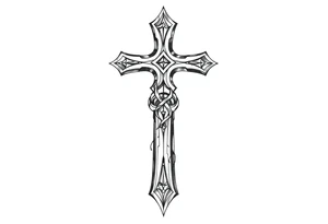 Gothic style cross tattoo idea