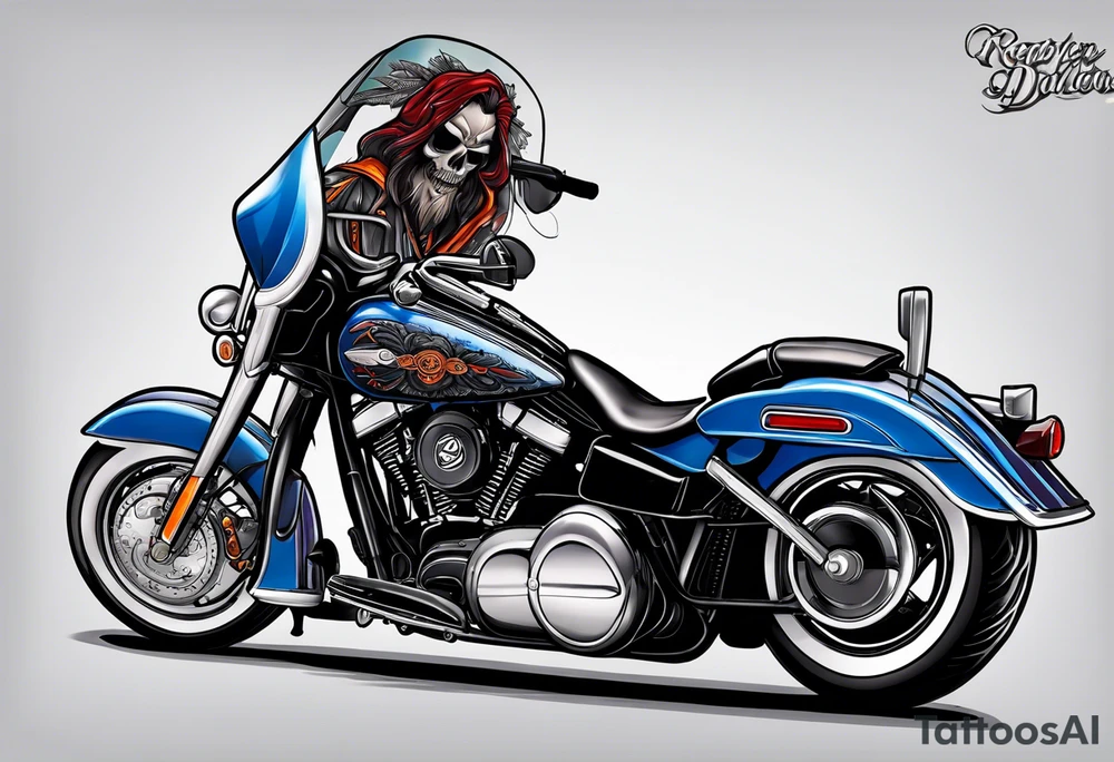Reaper on a Harley Davidson tattoo idea