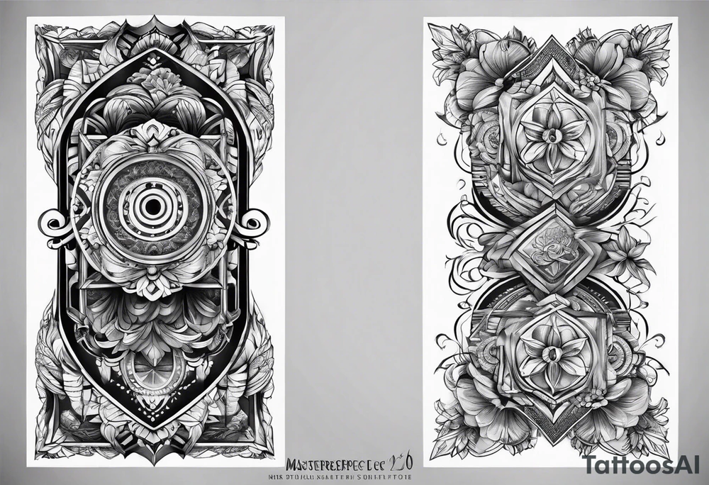Full leg tattoo sleeve square tattoo idea
