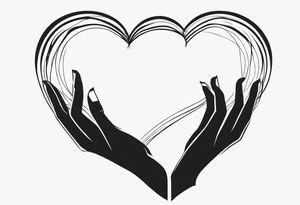 Silhouette of Hands forming a heart tattoo idea