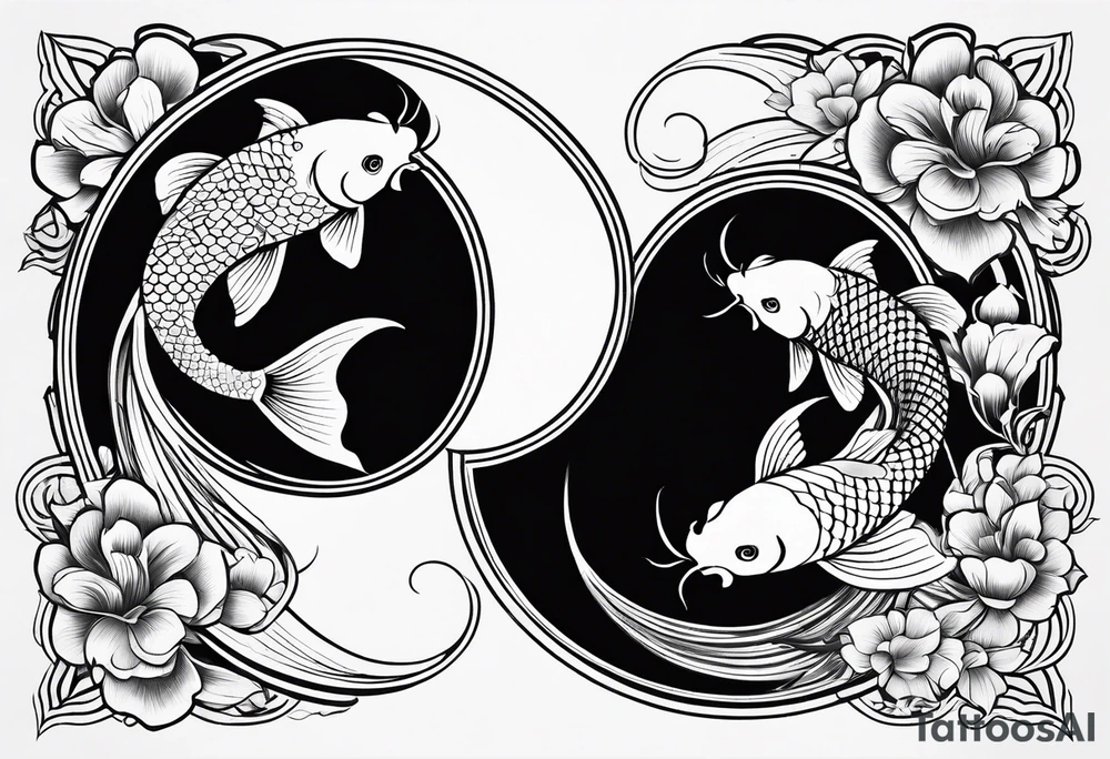 Koi fish ying yang tattoo idea