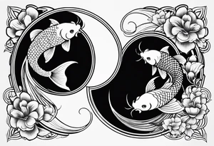 Koi fish ying yang tattoo idea
