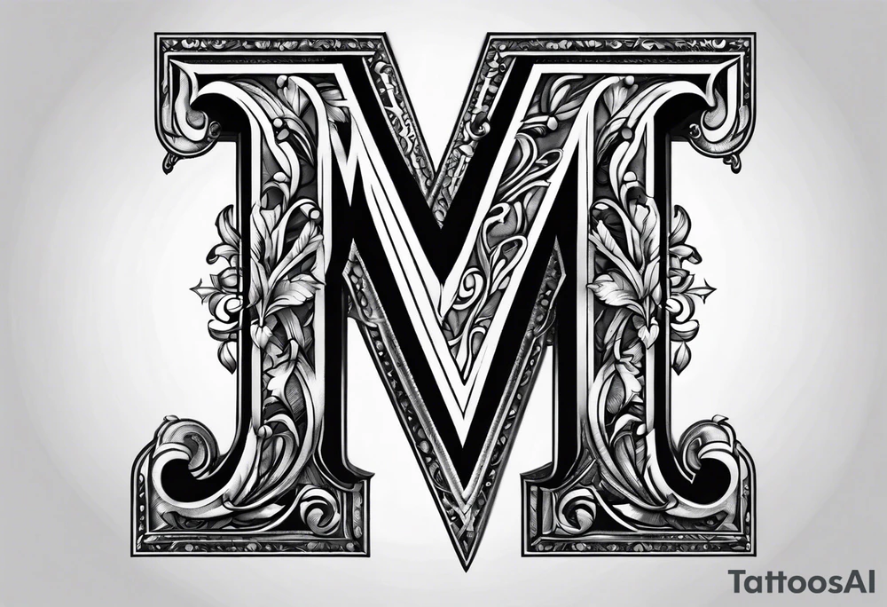 Intertwined letter M letter S tattoo idea