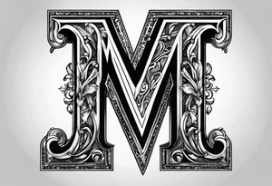 Intertwined letter M letter S tattoo idea