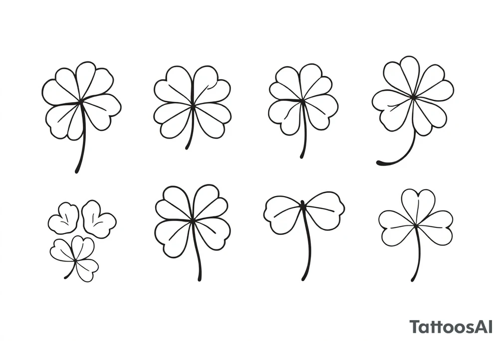 8 unique 4-leaf clovers tattoo idea