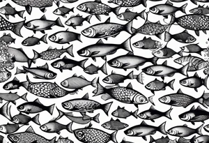 Shoal of tiny fish tattoo idea