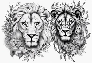 full stomach tattoo illimunati in the middle 
Lion
Nature tattoo idea