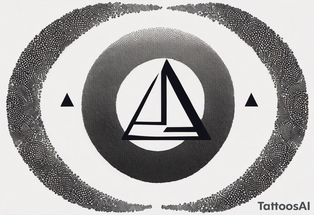 letter delta inside a chain circle, subtle, womanly, simplistic tattoo idea