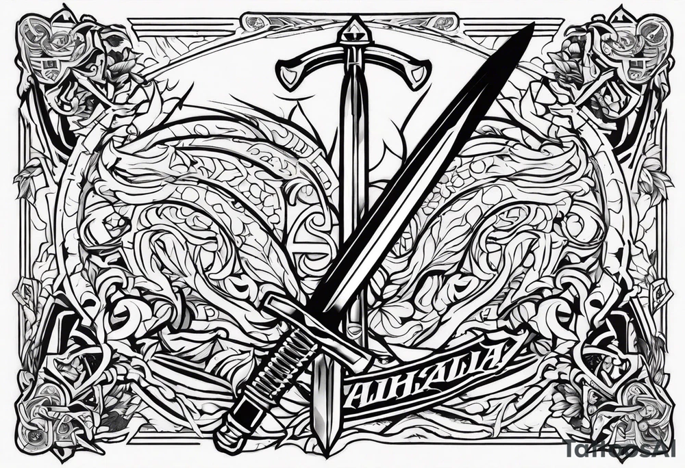 Valhalla soldier sword tattoo idea