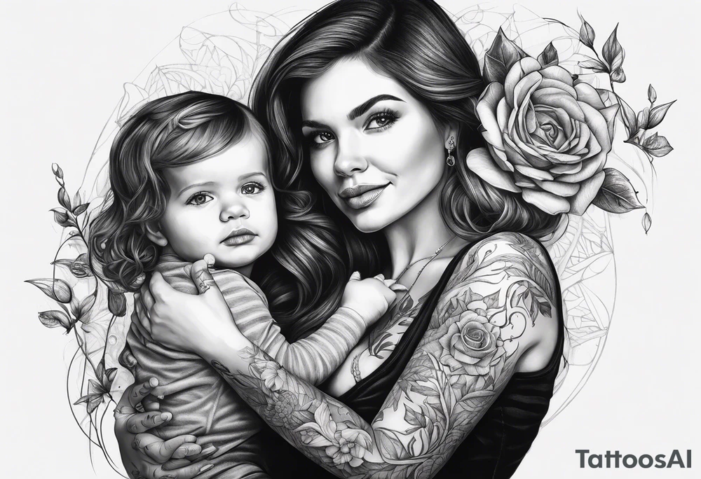 Maman et ses deux bébés tattoo idea
