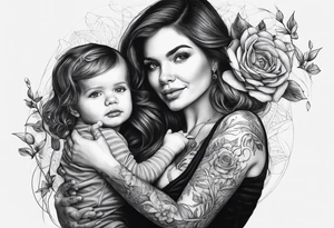 Maman et ses deux bébés tattoo idea