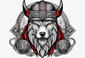 Viking with wolf tattoo idea