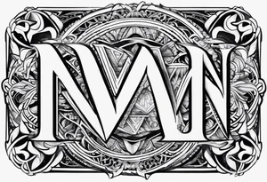 Write the word N A I N in a creative way with nain tattoo idea