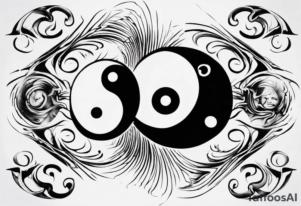 Abstract yin and Yang tattoo idea