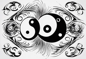 Abstract yin and Yang tattoo idea