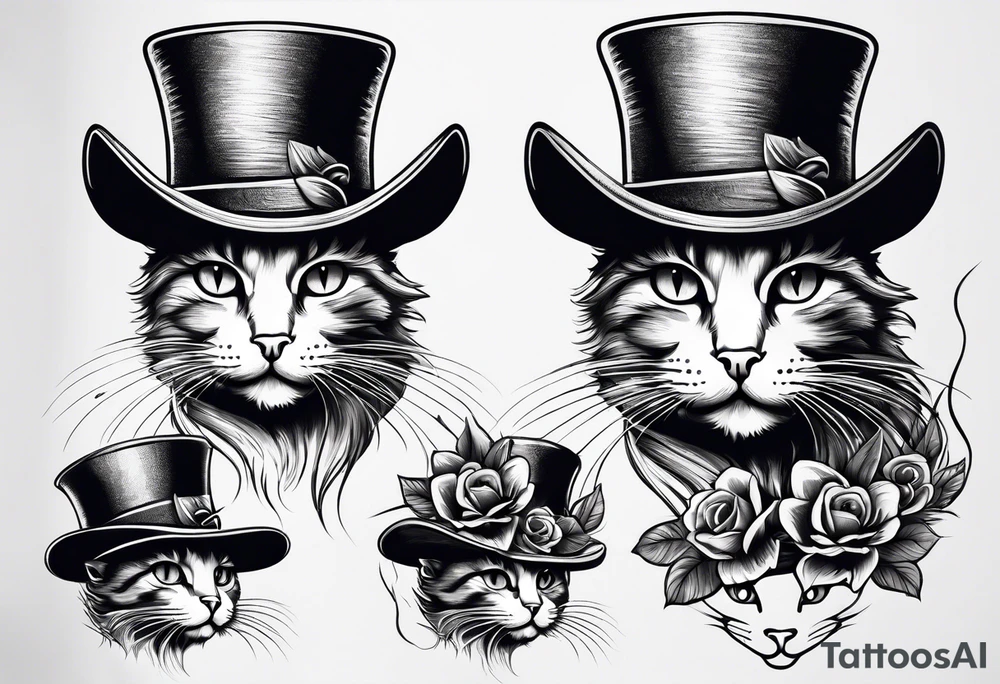 cat with a hat tattoo idea