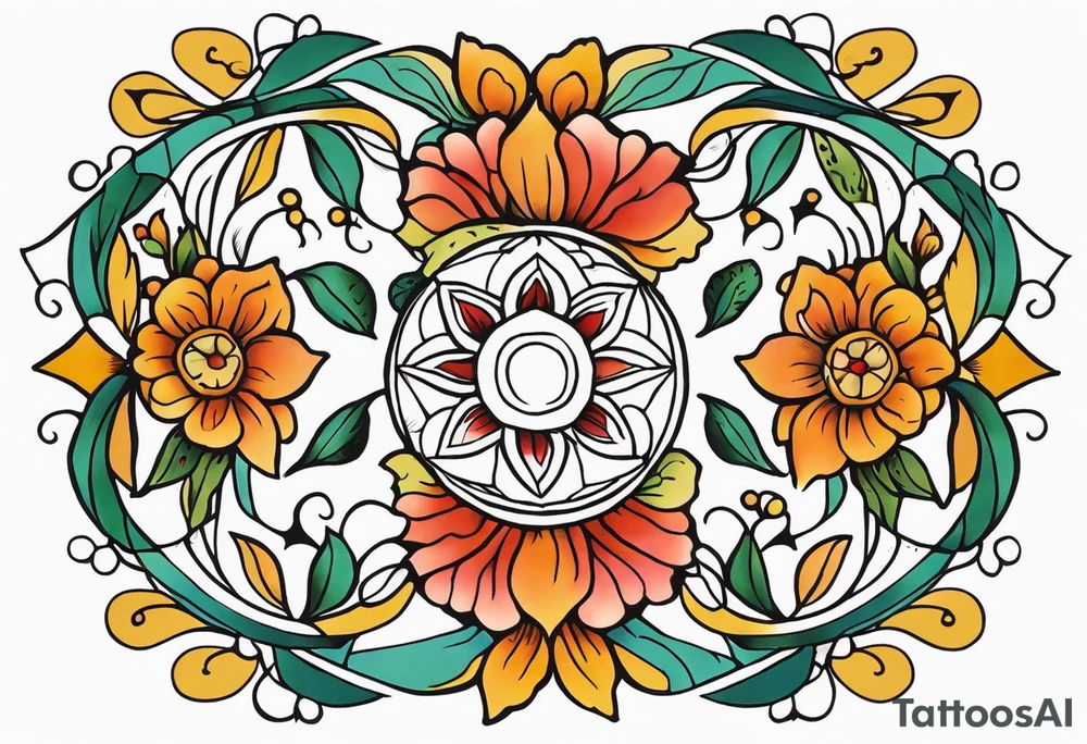 Flower gypsy earth tattoo idea