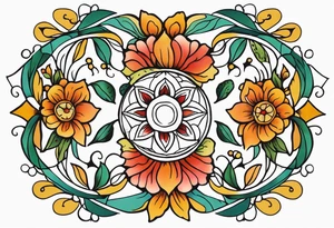 Flower gypsy earth tattoo idea