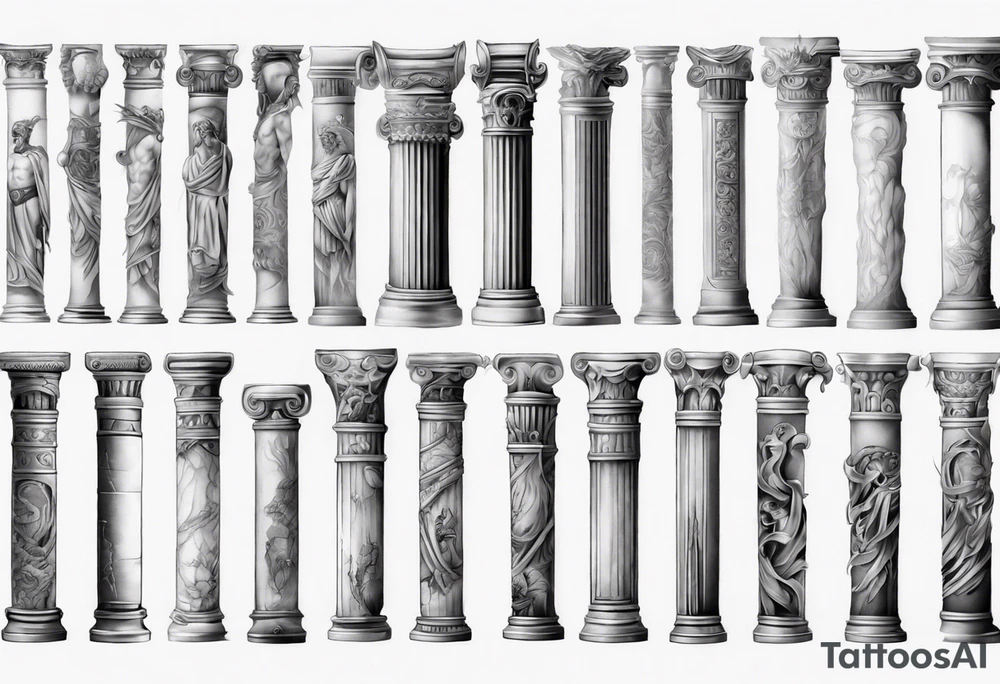 Half of a roman pillar tattoo idea