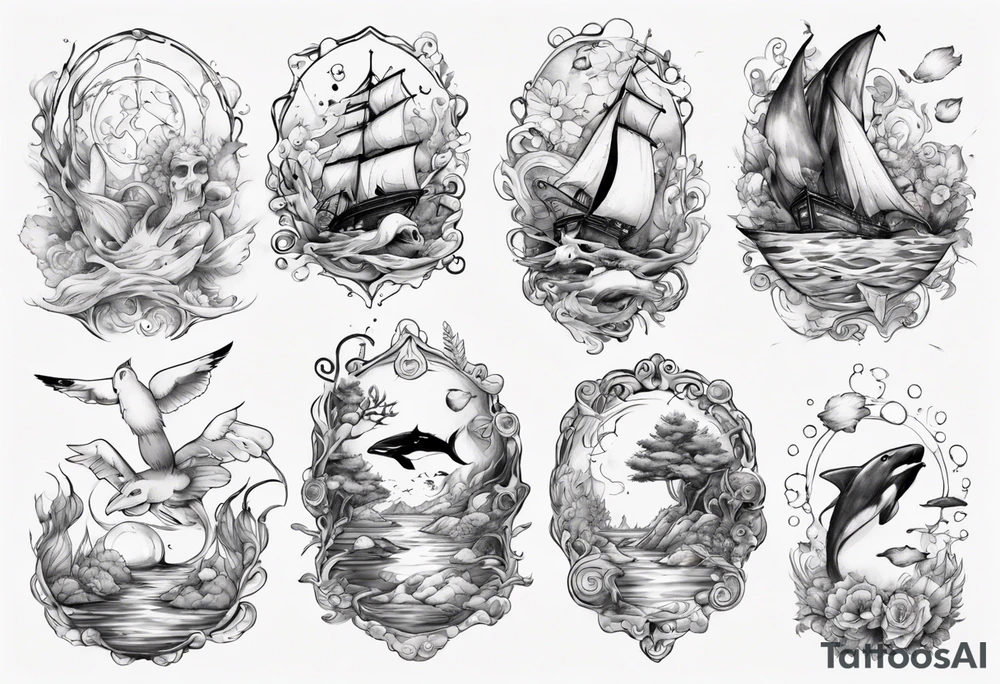 Water themed, romantic tattoo idea