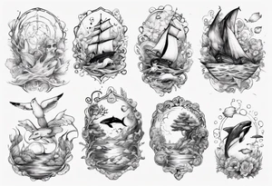 Water themed, romantic tattoo idea