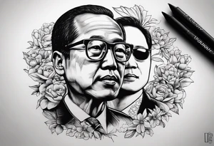 The word Aquino with script font tattoo idea